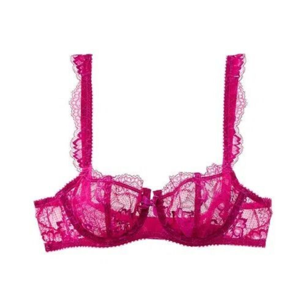 Journelle NWT Isabel Underwire Balconette Luxury Lace Bra Barberry 32E